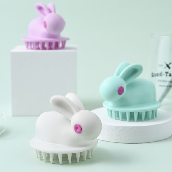 Massage silicone head brush (rabbit-shaped)