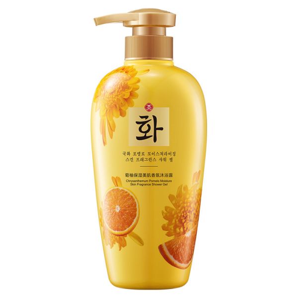 Shower gel with chrysanthemum and pomelo scent, Hanfen Chysanthemum pomelo moisture skin fragrance shower gel, 500 ml