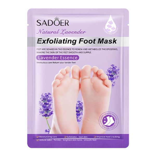 SADOER Natural Lavender Exfoliating Foot Mask, 35 g/pair