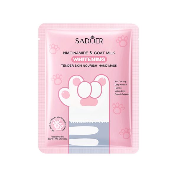 Hand mask-gloves brightening with niacinomide and goat milk SADOER NIACINAMIDE AND GOAT MILK whitening, 35 g