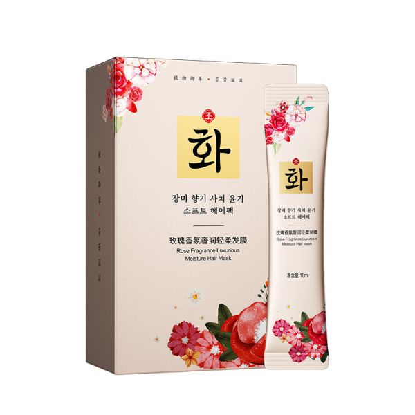 Perfumed hair mask with rose scent Hanfen Rose fragrance luxury softening hair mask, 10ml