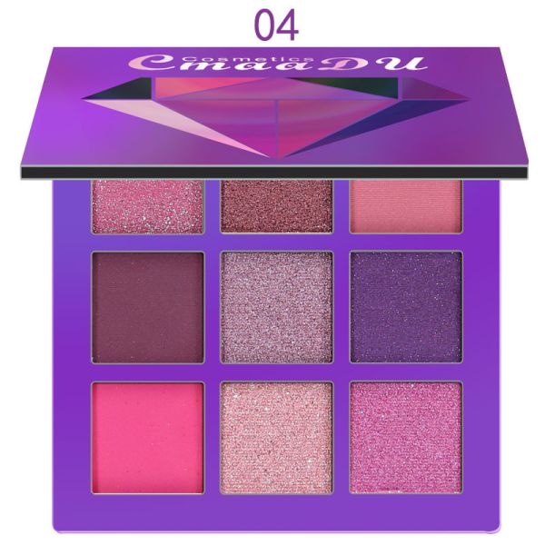 Eyeshadow palette 9 colors CmaaDU 9-Color Diamond Eye shadow 04