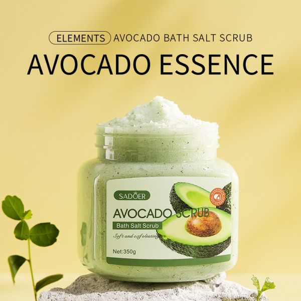 Body scrub with salt and avocado extract Sadoer AVOCADO SCRUB, 350 gr