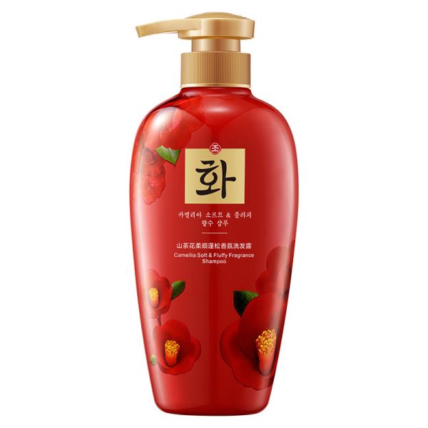 Shampoo with camellia for colored, dry hair Hanfen Camellia soft & fluffy fragrance shampoo, 500 ml